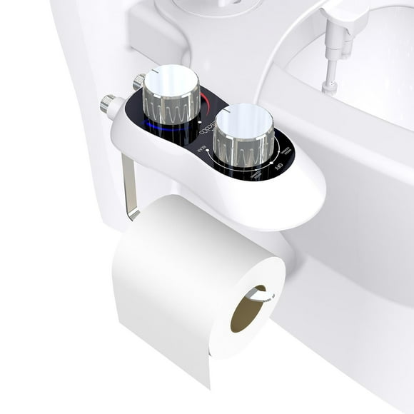 Toilet Accessories, Smart Toilet Seat Butt Flusher With Hot And Cold Jets, With Roll Paper Holder, Toilet Liner, Self-cleaning Dual Nozzles, Adjustabl