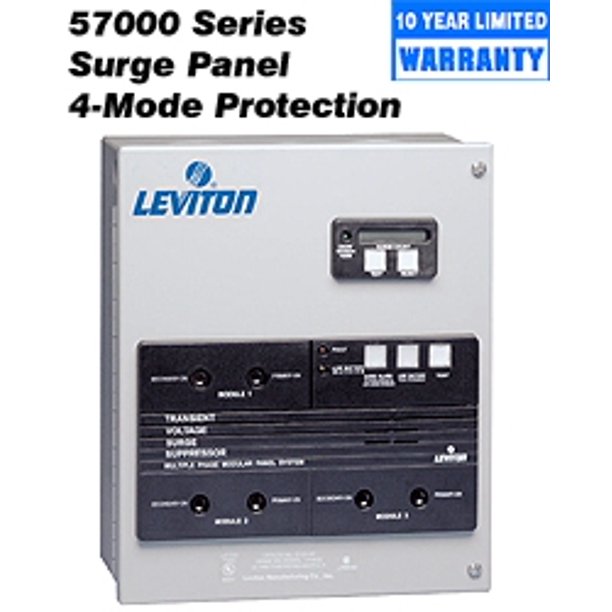 Leviton 571 Cm3 1 8 Volt 3py 4 Mode Modular Surge Panel Nema 12 Walmart Com