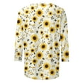 thumbnail image 6 of JTZGDY Fashion 3/4 Length Sleeve Crewneck T-Shirts for Women Cute Bee Printed Summer Tunic Tops Loose Oversized Graphic Holiday Gift Tees Blouse Yellow#08 L, 6 of 6