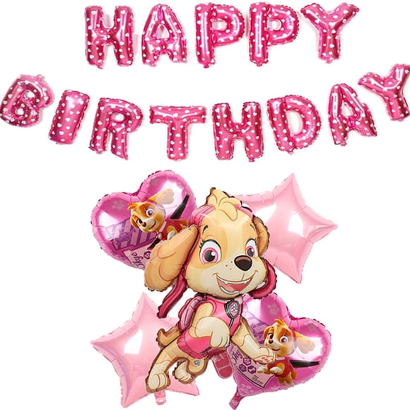 Paw Patrol Birthday Decorations Pink Skye Party Sets Tableware Paper Napkins Plates Cups Banner Sticks Balloons Decor for Girl