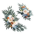 thumbnail image 2 of Tachiuwa 2Pcs Artificial Floral Swag Wedding Arch Flowers Green Leaves Rustic Silk Flowers Welcome Sign Decoration for Ceremony Window blue and orange, 2 of 10
