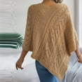 thumbnail image 4 of POIUYTR Women Poncho Sweater V Neck Solid Knit Pullover Cape Elegant Shawl Wrap Holiday Warm Gifts for Women, 4 of 8