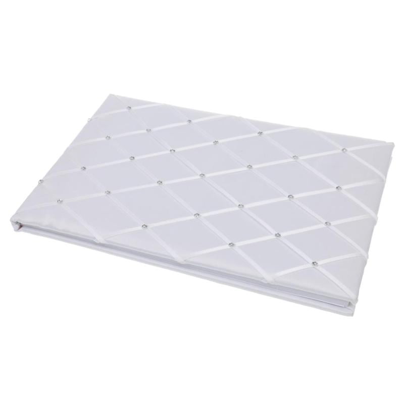 White Wedding Wedding Ceremony Guest Book Crystal Rhinestone Register Book