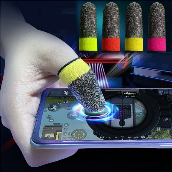 Travelwnat 4Pairs Mobile Phone Gaming Finger Sleeves, Gamer Thumb Protector/Stabilizer/Compression Support Sleeve, PUBG Game Hand Controller Gloves/Cover/Wrap