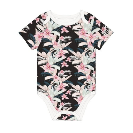 

Matuu Orchids Flowers for Baby Short-Sleeve Bodysuit Soft Cotton Comfortable and Breathable Perfect for Newborns and Infants