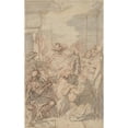 thumbnail image 2 of Laurent Pécheux 11x14 Black Ornate Wood Framed Double Matted Museum Art Print Titled: St. Peter Baptizing Cornelius (Acts 10; 44-48), 2 of 5