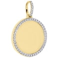 thumbnail image 2 of 10K Yellow Gold Memory Frame Diamond Medallion Photo Engrave Pendant 1.15 CT., 2 of 5