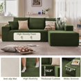 thumbnail image 6 of Tmjmj 107" Boneless L-Shaped Cloud Sectional Sofa with Chaise, Modern ModularCorduroy Deep Seat Couch Green, 6 of 6