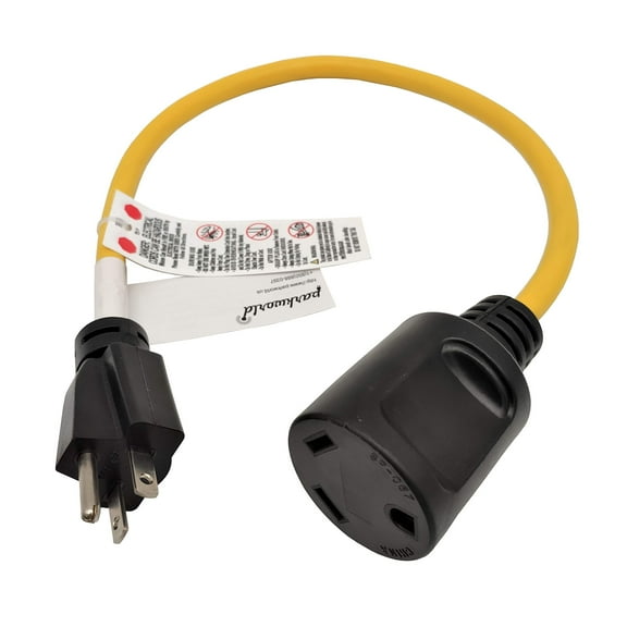 Parkworld 884852A RV pig-tail Generator 20A Male to RV 30A Female Adapter Cord, NEMA 5-20P to TT-30R (2FT)