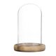 thumbnail image 1 of Cúpula de Vidrio Cloche Uxcell, 4.7"x2.8" Caja de Exhibición de Vidrio con Base de Madera para DIY Globos de Nieve/Pequeñas Plantas/Flores/Velas/Modelos/Souvenirs, Centro de Mesa [Quemado], 1 of 1