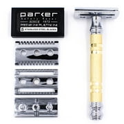 Parker Safety Razor 69CR Convertible Dual Head Safety Razor - 5 Parker Razor Blades Included