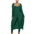 thumbnail image 2 of Fengqque Jumpers for Women with Overalls Casual Jumpsuits Plus Size Summer European And American Suspender One-piece Pants+Early Autumn Loose Coat Long Sleeve, 2 of 6