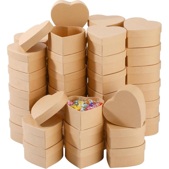 24 Pcs Heart Shaped Paper Mache Box, Gift Box with Lid 3. 9 Inch Nesting DIY Cardboard for Decoupaging Painting Storing Jewelry Treasure