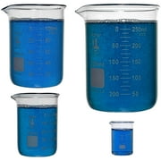 Karter Scientific 214T2 Borosilicate Glass Beaker Set, 50, 100, 250 mL, 3 Sizes
