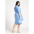 thumbnail image 2 of ELOQUII Women's Plus Size Cross Front Flutter Sleeve Dress, 2 of 6