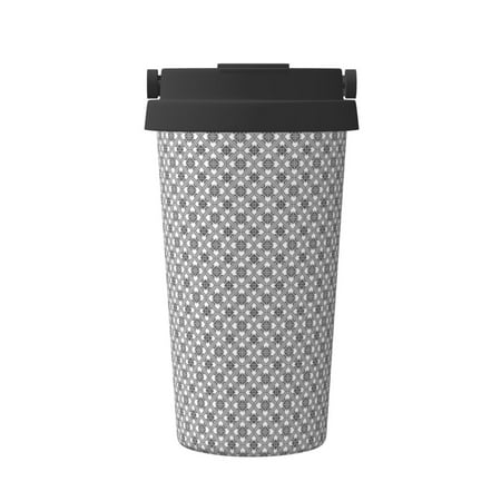 

Susaid Gray Plaid Print Coffee Travel Mug Insulated Coffee Mug with Lid Leakproof Coffee Thermos Coffee Tumbler for Hot&Cold Drinks