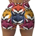 thumbnail image 2 of Honeii Fox Face Print Women's Workout Shorts, Gym Shorts for Active Wear, Sports Shorts,Women's Running Shorts,Quick Dry Athletic Shorts-X-Large, 2 of 8