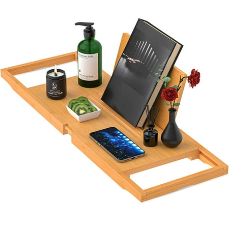 

Yirilan Premium Bathtub Tray Caddy - Expandable Bath Tray - Unique House Warming Gifts New Home An