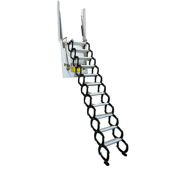 Concealed Telescopic Folding Ladder Black 2.8M Attic Aluminum Magnesium