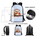 thumbnail image 6 of Uourmeti Hedgehog Autumn Mushroom Print Backpack, Adjustable Pressure Relief Shoulder Straps School Backpack 17 Inch Durable Student Bookbag for Work, 6 of 6