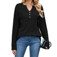 thumbnail image 1 of TINZ Plus Size Tops Comfortable Loose Long Sleeve Button Neck Winter Fall Shirt For Women Long Layering Tops plus Size Camisole, 1 of 4