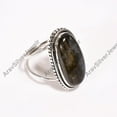 thumbnail image 3 of Natural Multi Fire Labradorite Gemstone 925 Sterling Silver Statement Ring for Men and Women, 3 of 5