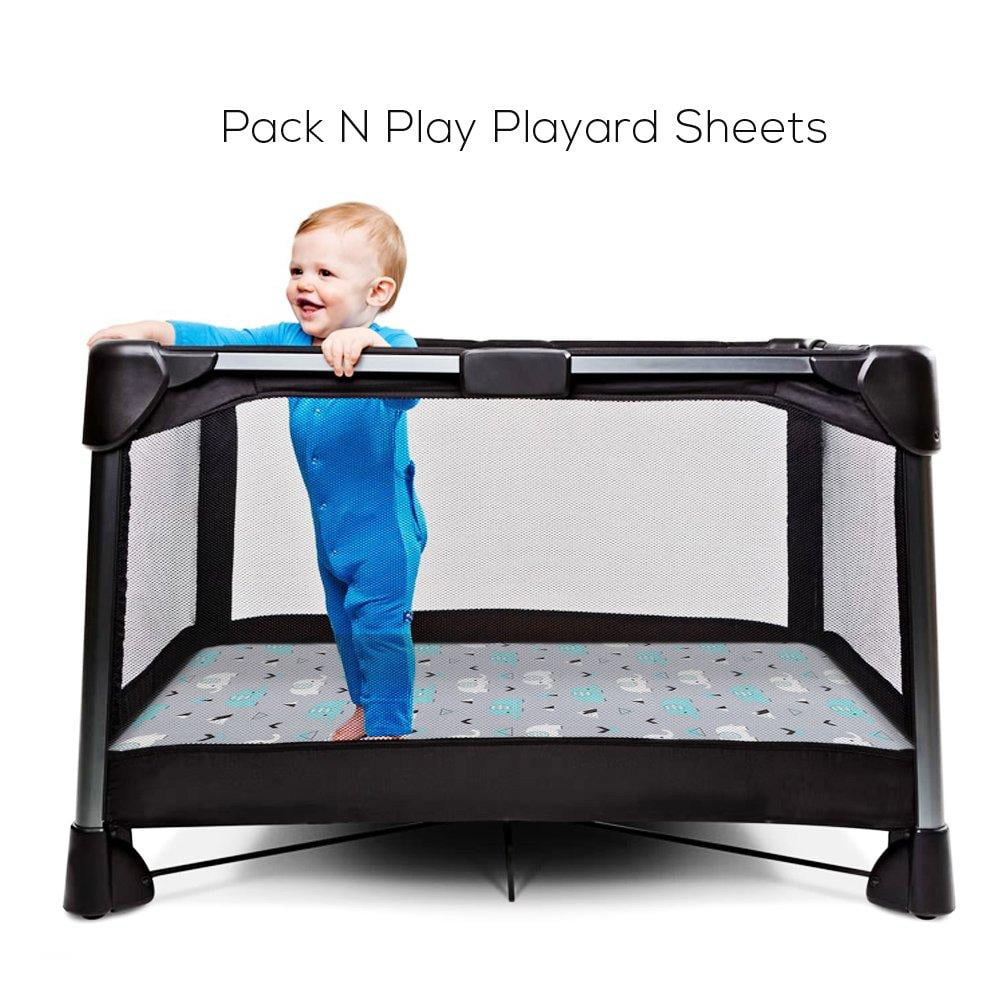 Pack n Play Stretchy Fitted Playard Sheets Set Portable Mini Crib Pack n Play... 