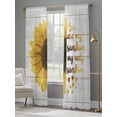 thumbnail image 4 of Yellow Sunflowers Sheer Curtains 108 Inch Length 2 Panels Set Window Treatments, You Are My Sunshine Wood Rustic Rod Pocket Semi Curtains for Living Room/Bedroom/Kitchen Décor, 104"W x 108"L, 4 of 7