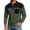 #Army Green_007, variant on Mens Long Sleeve Polo Shirts Color Blocked Collared Shirts Button Up Casual Workout Athletic Pullover with Pocket