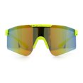 thumbnail image 4 of Xloop Boys Child Size MTB Shield Color Mirror Rimless Plastic Sport Sunglasses [Yellow - Yellow Mirror], 4 of 7