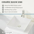 thumbnail image 3 of Goodyo Small Bathroom Vanity, 18" Wide Washbasin, White Ceramic Sink with Faucet, Cabinet with Door & Shelf, 3 of 6
