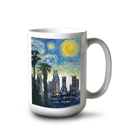 

15 fl oz Ceramic Mug Los Angeles California Skyline Starry Night City Series Dishwasher & Microwave Safe