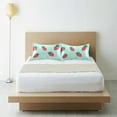 thumbnail image 6 of Yayeee Pillowcase Standard Size Set of 2 Satin Wrinkle Resistant Pillow Case, Green Strawberry, 6 of 8