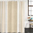 thumbnail image 2 of Vintage Cream Striped Bathroom Shower Curtains with 12 Hooks Polyester Waterproof Shower Curtain for Stalls and Bathtubs Farmhouse Modern Stripes Boho Linen Decorative Bathroom Curtain 36x72 Inches, 2 of 9