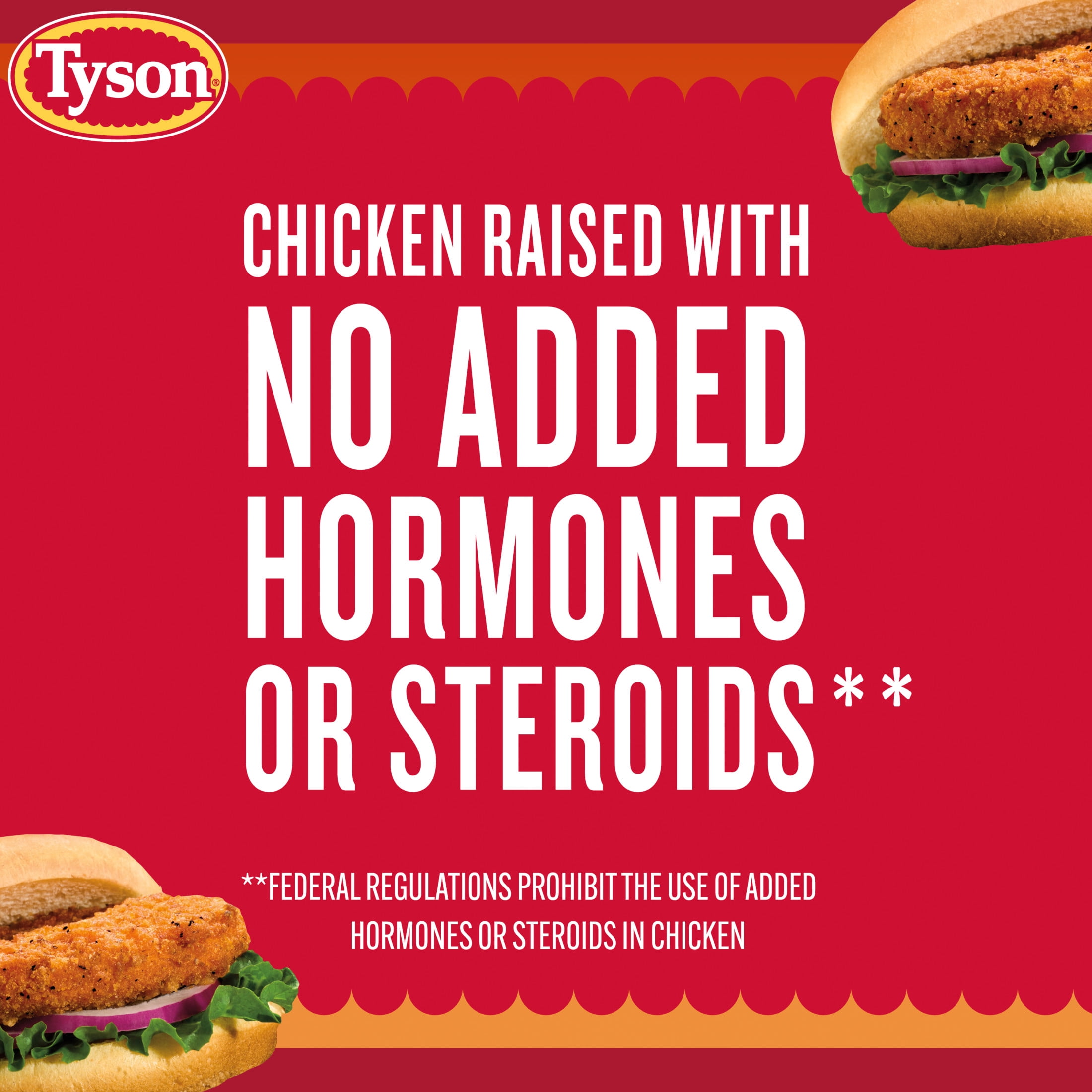 Tyson White Meat Spicy Breaded Chicken Patties, 23 oz (Frozen, Fully Cooked)