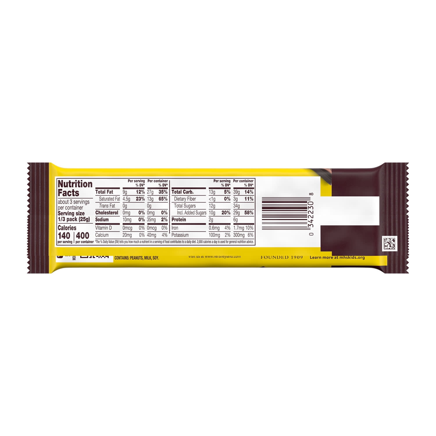 Hershey's Mr. Goodbar Chocolate with Peanuts King Size Candy, Bar 2.6 oz