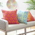 thumbnail image 4 of Rochelle Porter Lotus Decorative Square Pillow, Throw, Orange, Pink, Cotton, Polyfill, 20"x 20", 1 Count, 4 of 8