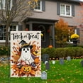 thumbnail image 3 of Halloween Trick or Treat Ghost Garden Flag 12 x 18 Inch Vertical Double Sided Burlap Halloween Pumpkin Yard Flags for Seasonal Fall Thanksgiving Farmhouse Decoration(ONLY FLAG), 3 of 6