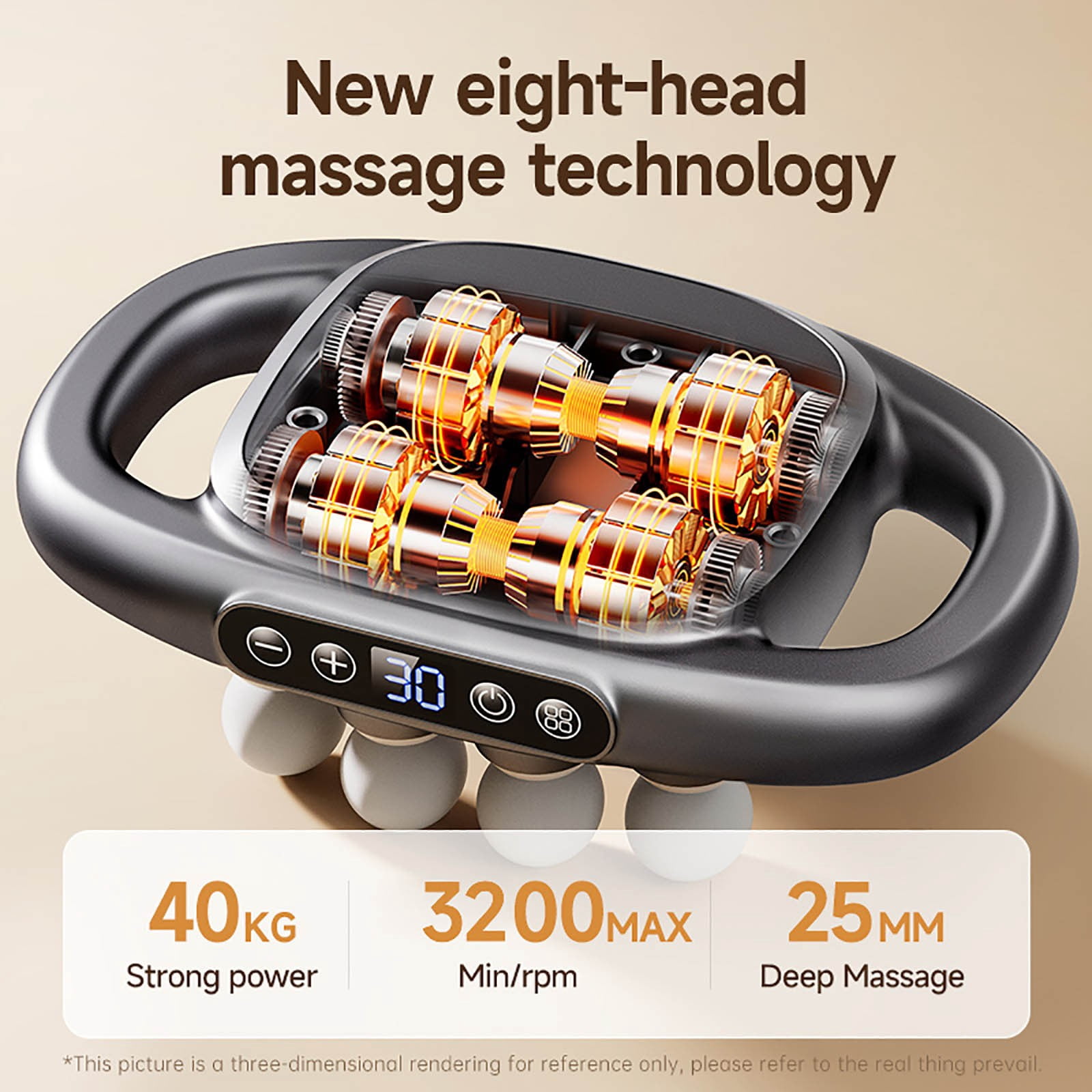 LANBB Rechargeable Massage Gun with 8/16 Head Options – Deep Tissue Massager for Muscle Relief, Massage Tool, Ergonomic & Portable, Gift for Men & Women