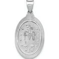 thumbnail image 4 of 14K White Gold Polished/Satin Miraculous Medal Hollow Pendant (30.5 X 15.75) Made In United States xr1278, 4 of 5