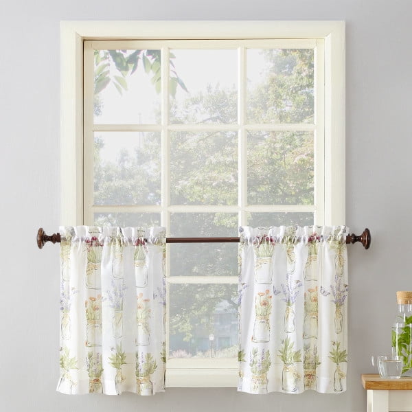 Valance or Swag Reef Marine White Knit Lace Kitchen Curtains Choice of Tier 
