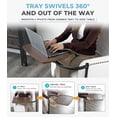 thumbnail image 5 of Stander Wonder Tray, Adjustable Swivel TV Tray Table, Large Laptop Stand, Couch Desk, Side Table & Gaming Desk, Tray for Eating on Couches, Chairs & Recliners, Black Base with Walnut Tray, 5 of 12
