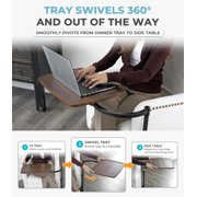 Stander Wonder Tray, Adjustable Swivel TV Tray Table, Large Laptop Stand, Couch Desk, Side Table & Gaming Desk, Tray for Eating on Couches, Chairs & Recliners, Black Base with Walnut Tray