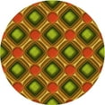 thumbnail image 1 of Ahgly Company Indoor Round Patterned Saffron Red Area Rugs, 5' Round, 1 of 6