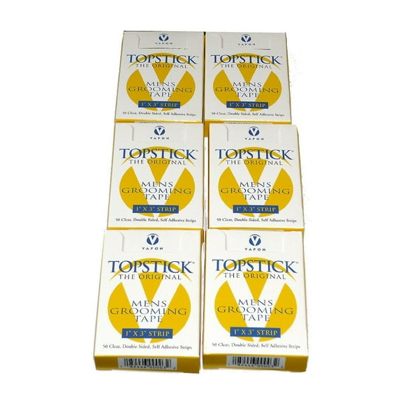 T150 6 cajas de 50 tiras de 1x3"" Topstick Toupee Tape TIRAS DE 1"" x 3"" DE ANCHO