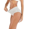 thumbnail image 5 of LELINTA Womens Super Soft Cotton Underwear High Waist Full Coverage Briefs Panties Solid Color 4 Pack, 5 of 7