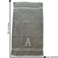 thumbnail image 3 of Gray Initial Hand Towel for Bathroom - Monogrammed Luxury Hotel Quality Decorative Towel - GOTS Organic Certified - Set of 2 Silver Letter S, 3 of 7