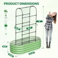 thumbnail image 2 of MOPHOTO 71inch Raised Garden Bed Arched Trellis Galvanized Planter Backyard Box Outdoor for Gardening,Climbing Vegetables,Plants,Flowers(Green), 2 of 7