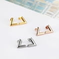thumbnail image 3 of Stylish Earrings, V-shape - Gold, 3 of 4