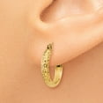 thumbnail image 3 of 14k Yellow Gold Diamond Cut 2.8x15mm Hoop Earrings Round, 3 of 8
